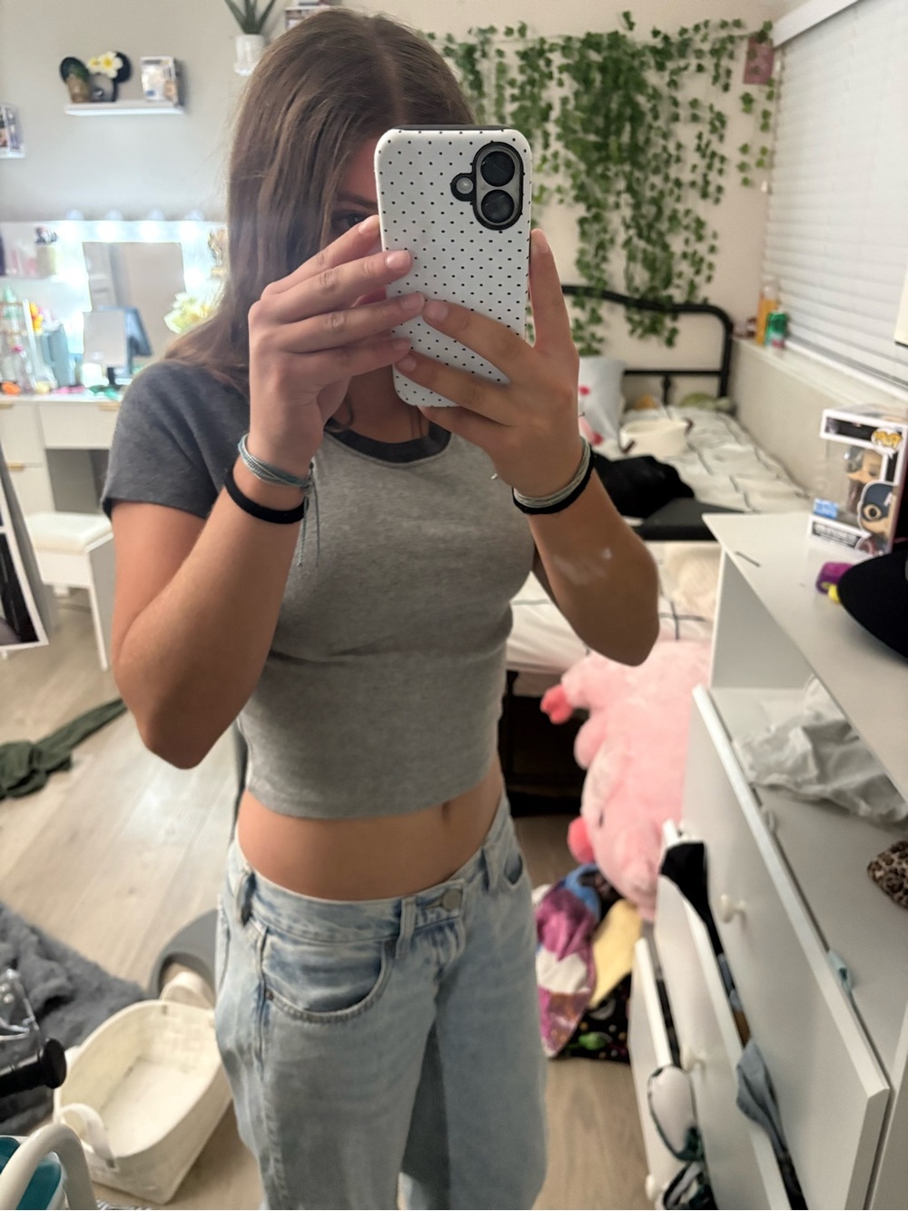 Hollister Gray and Black Women’s crop top XS